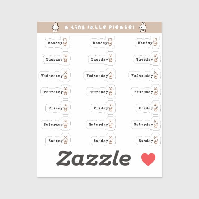 Days of the week sticker sheet klistermärken (Ark)