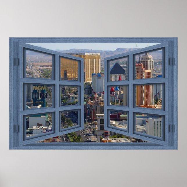 Daytime Las Vegas Strip 6-fönsteröppning Poster (Framsidan)