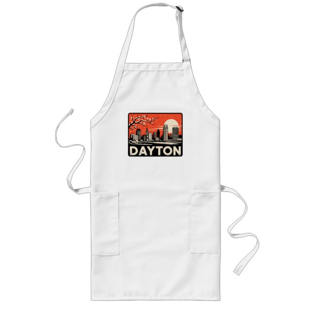 Dayton City Ohio USA Långt Förkläde (Framsidan)