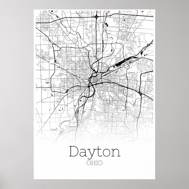 Dayton Karta - Ohio - City Karta Poster (Framsidan)