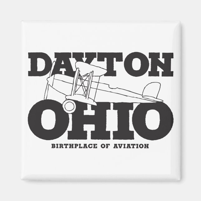 Dayton Ohio Art - Luftfartsdesignens födelseort Magnet (Framsidan)