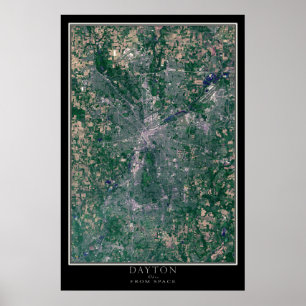 Dayton Ohio från Space Satellite Karta Poster