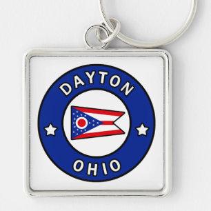 Dayton Ohio Fyrkantig Silverfärgad Nyckelring
