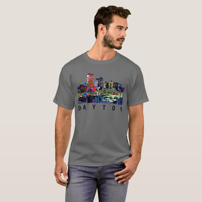 Dayton, Ohio i graffiti T-shirt (Hel framsida)