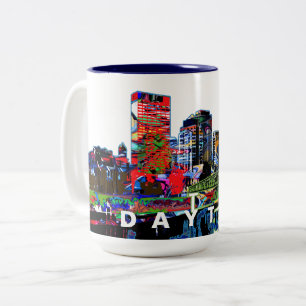 Dayton, Ohio i graffiti Två-Tonad Mugg
