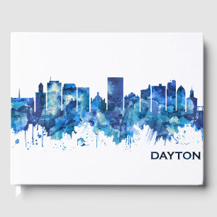 Dayton Ohio Skyline Blue Gästböcker