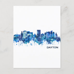 Dayton Ohio Skyline Blue Helg Vykort