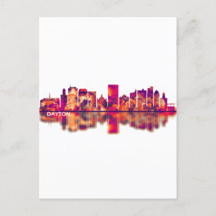 Dayton Ohio Skyline Helg Vykort