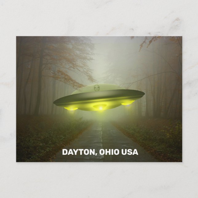 DAYTON OHIO SPACESHIP UFO ART-vykort Vykort (Framsida)