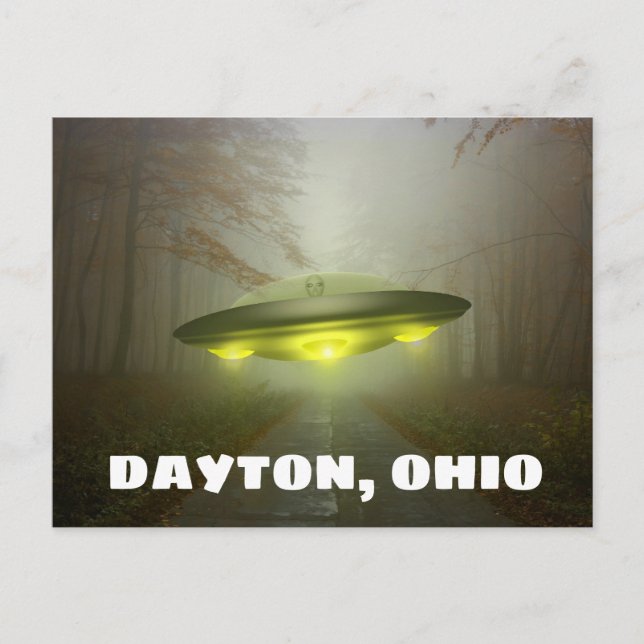 DAYTON OHIO SPACESHIP UFO ART-vykort Vykort (Framsida)