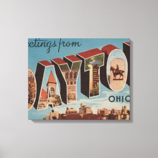 Dayton, OhioLarge Brev ScenesDayton, OH Canvastryck (Framsida)