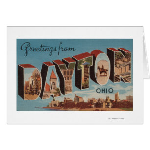 Dayton OhioLarge brev ScenesDayton, OH Hälsningskort