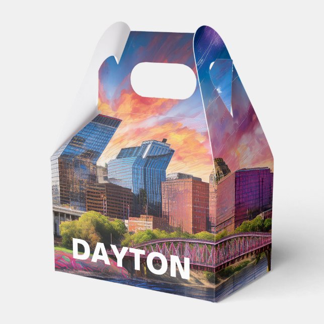 Dayton Skyline Abstrakt Konst Presentaskar (Framsidan Sidan)