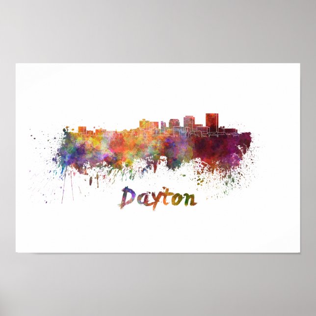 Dayton skyline in watercolor poster (Framsidan)