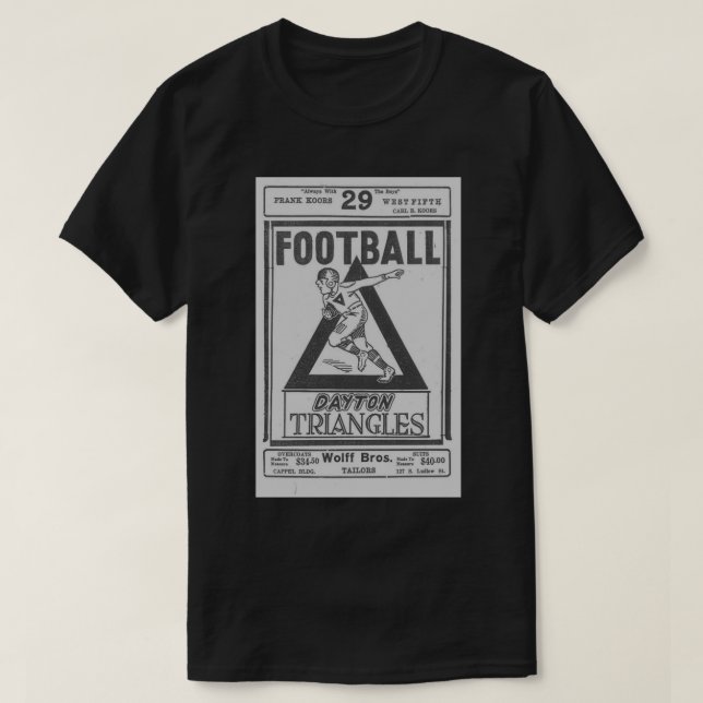 Dayton Triangles Football Sticker T Shirt (Design framsida)