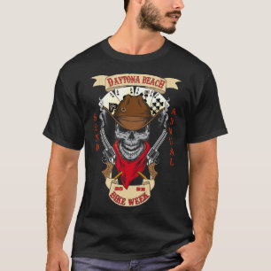 Daytona Beach Bike Week 2023 Cowboy Skull T Shirt