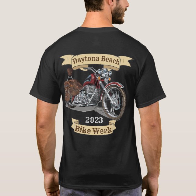 Daytona Beach Bike Week 2023 Motorcykel T Shirt (Baksida)