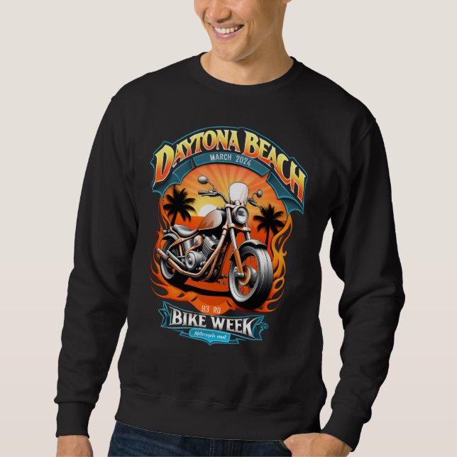 Daytona Beach Bike Week 2024 Lång Ärmad Tröja (Framsida)