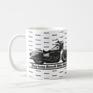 Daytona Beach Bike Week Biker Black and White Cool Kaffemugg
