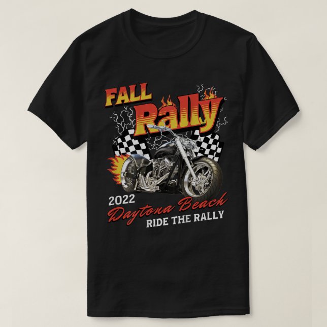 DAYTONA BEACH BIKE WEEK FALLER RALLY MED ART PÅ BA T SHIRT (Design framsida)