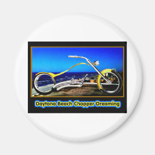 Daytona Beach Chopper Dreaming Gult Guld Black T Magnet