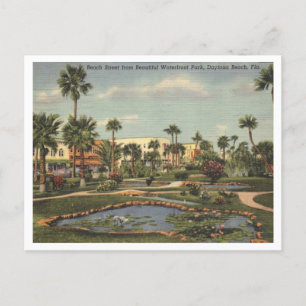 Daytona Beach FL, Beach Street View, 1950 Inspired Vykort