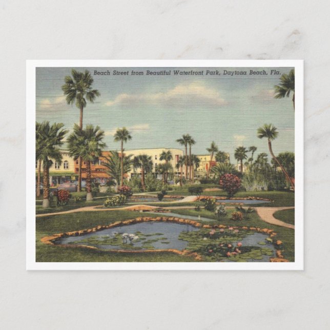 Daytona Beach FL, Beach Street View, 1950 Inspired Vykort (Framsida)