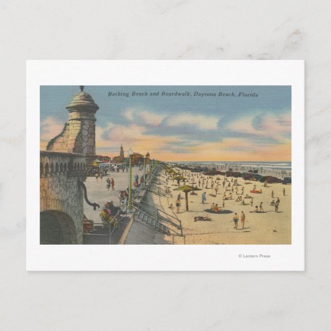 Daytona Beach, FL - Boardwalevy of Beach Vykort (Framsida)