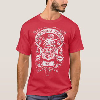 Daytona Beach FL Pirat Skull Crossed Swords Ancho T Shirt