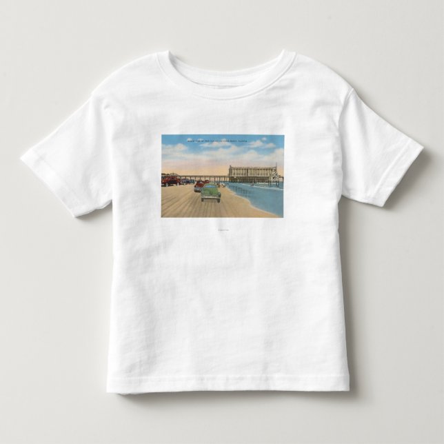 Daytona Beach FL - stranden beskådar av pirkasino Tee Shirt (Framsida)