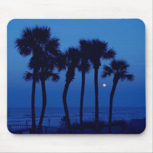 Daytona Beach FL tropisk palmträdmåne Mousepad Musmatta