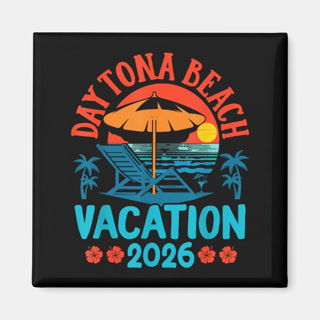 Daytona Beach Florida 2026 Family Vacation Summer  Magnet (Framsidan)