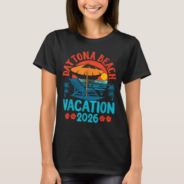 Daytona Beach Florida 2026 Family Vacation Summer  T Shirt (Framsida)