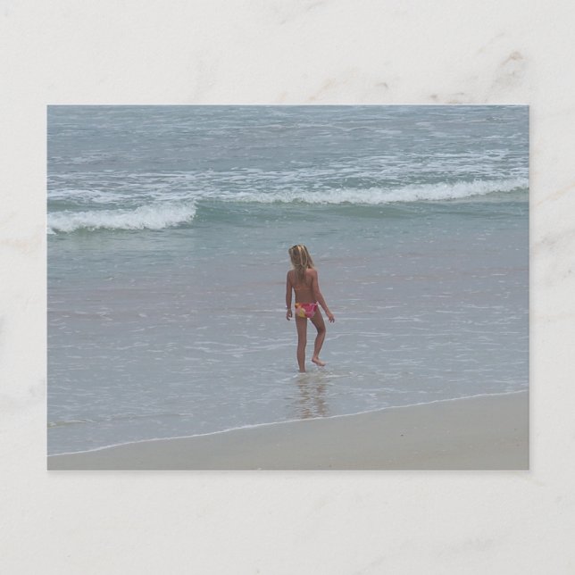 Daytona Beach Florida Bikini Girl Post Card FL Vykort (Framsida)