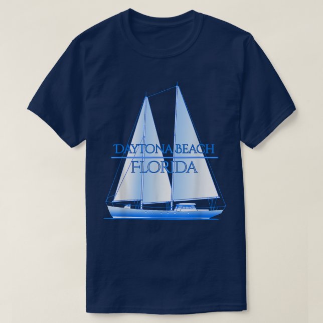 Daytona Beach Florida Coastal Nautical Sailing Sai T Shirt (Design framsida)