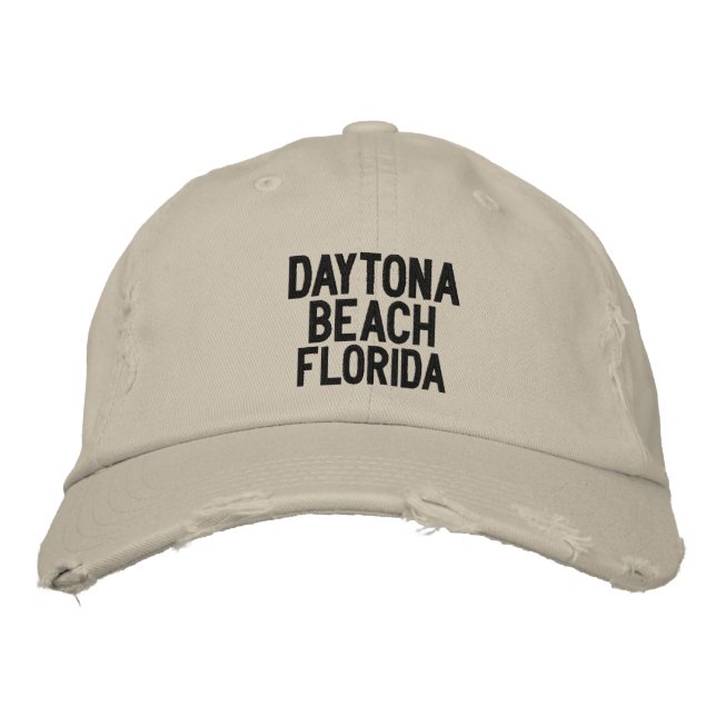Daytona Beach, Florida Embroiderade Cap Broderad Keps (Framsida)