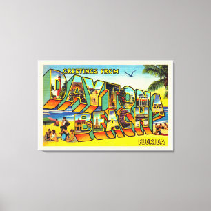 Daytona Beach Florida FL Large Brev Postcard Canvastryck