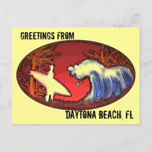 Daytona Beach Florida hälsning surfa vykort