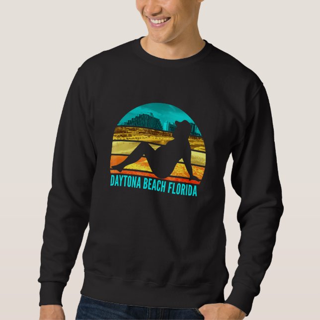 Daytona Beach Florida Humor Drinking Vuxen Joke Lång Ärmad Tröja (Framsida)