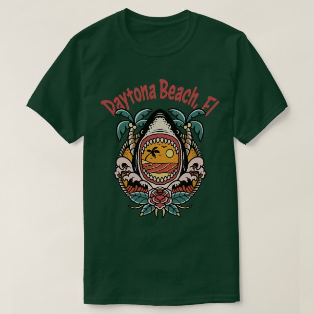 Daytona Beach Florida Öster Kusten Beacher Surfa S T Shirt (Design framsida)