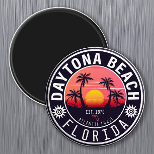 Daytona Beach Florida Retro Sunset Souvenirs 80-ta Magnet