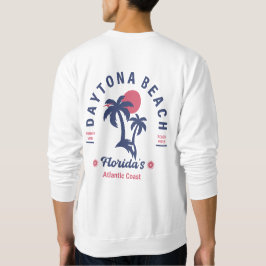 Daytona Beach Florida Retro Sunset Souvenirs Lång Ärmad Tröja
