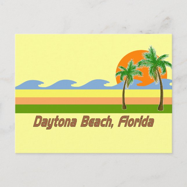 Daytona Beach Florida RETRO Tshirt Vykort (Framsida)
