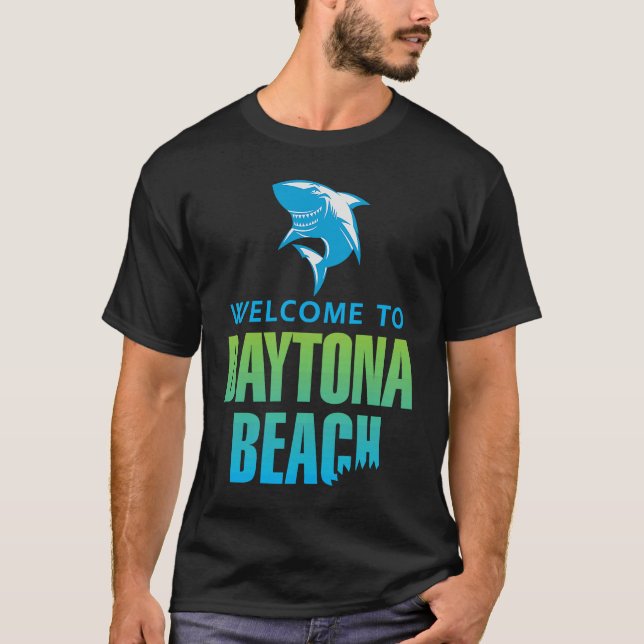 Daytona Beach Florida Shark Bite T Shirt (Framsida)