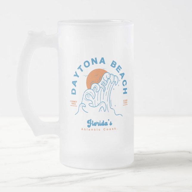 DAYTONA BEACH FLORIDA SOMMER VÅGAR VACATION FROSTAT ÖLGLAS (Vänster)