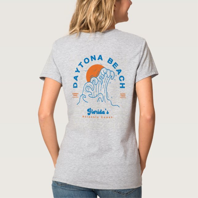 DAYTONA BEACH FLORIDA SOMMER VÅGAR VACATION T SHIRT (Baksida)