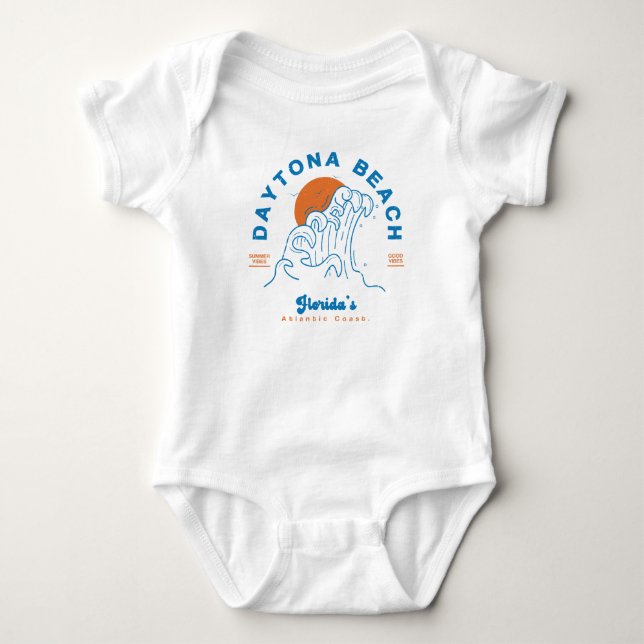 DAYTONA BEACH FLORIDA SOMMER VÅGAR VACATION T SHIRT (Framsida)