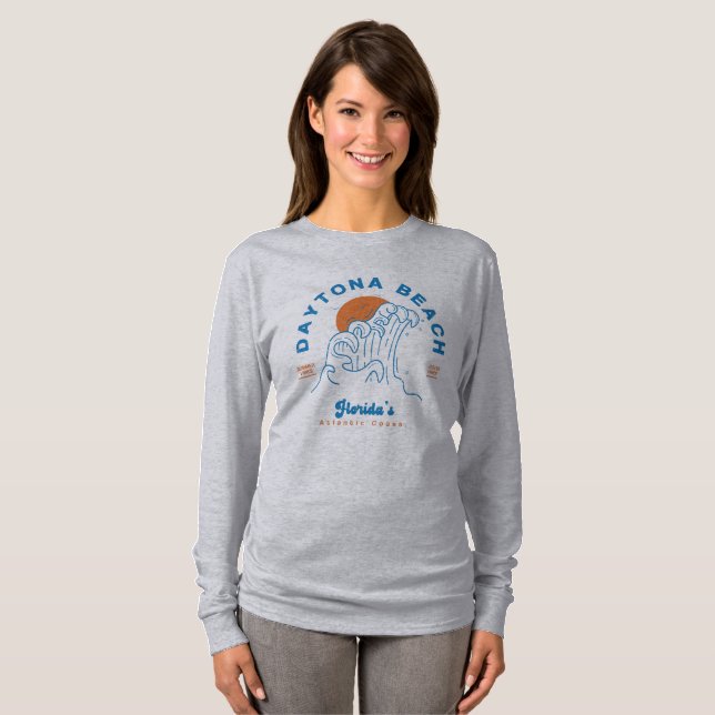 DAYTONA BEACH FLORIDA SOMMER VÅGAR VACATION T SHIRT (Hel framsida)