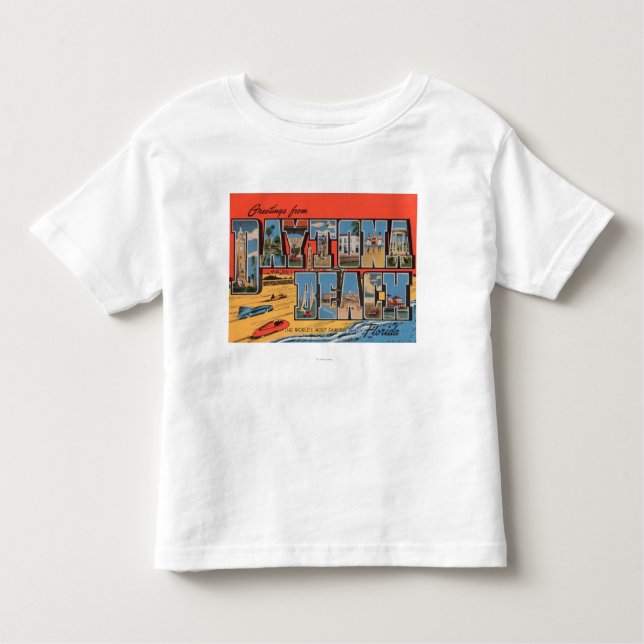 Daytona Beach Florida - stora brevplatser Tee Shirt (Framsida)