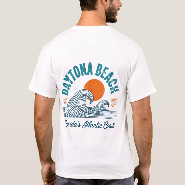 Daytona Beach Florida Summer Vibes Vacation T Shirt (Baksida)
